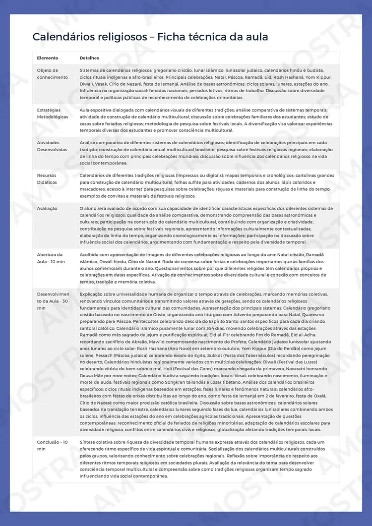 Planejamentos de Aula Ensino Religioso 6º ao 9º Ano - Imagem 6