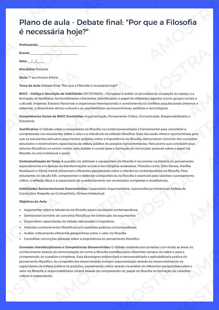 Planejamentos de Aula Filosofia 1ª a 3ª Série - Imagem 7