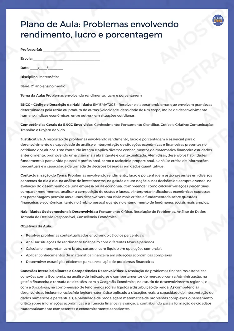 Planejamentos de Aula Matemática 1ª a 3ª Série - Imagem 6