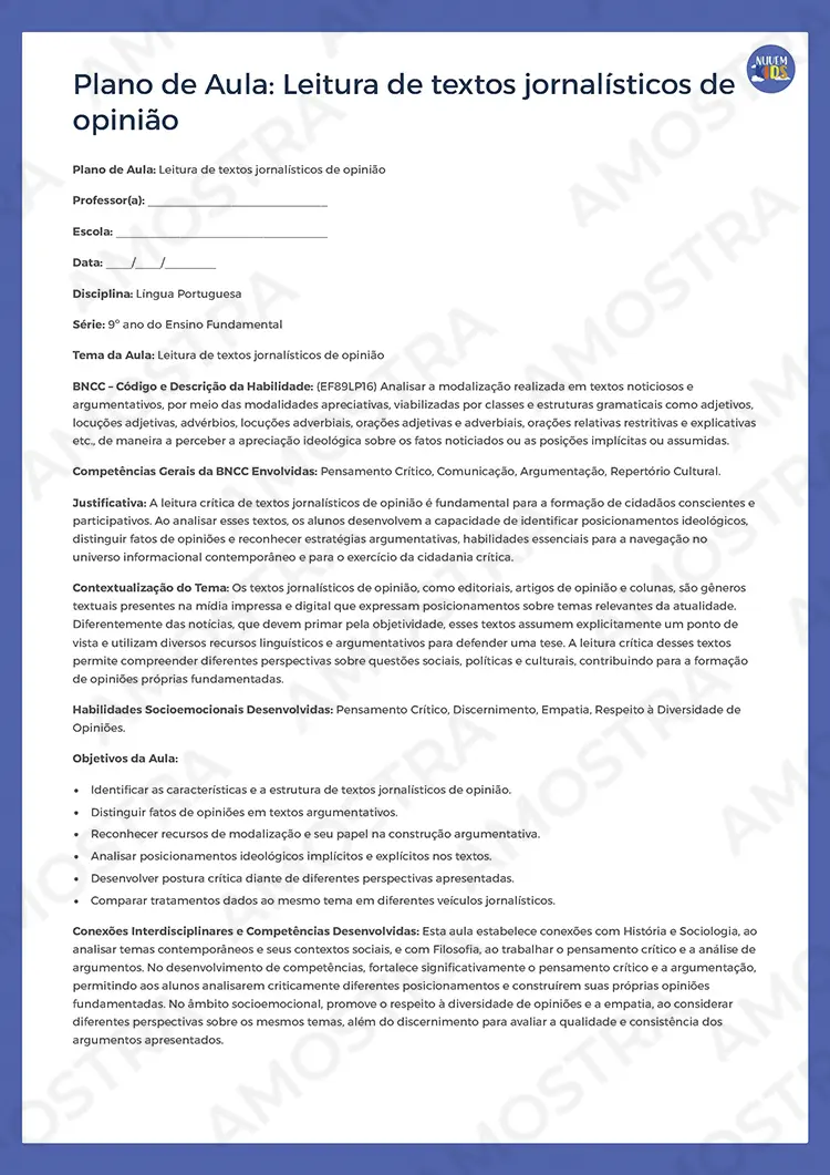 Planejamentos de Aula Português 6º ao 9º Ano - Imagem 5