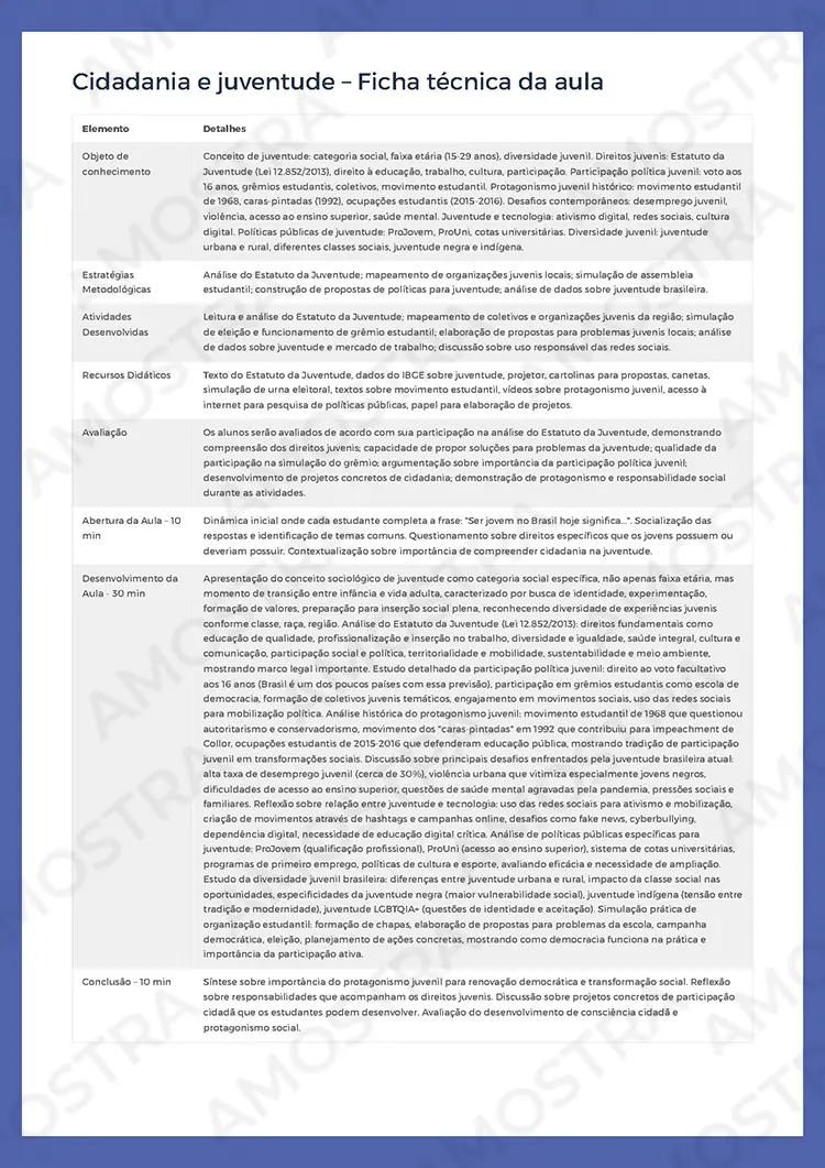 Planejamentos de Aula Sociologia 1ª a 3ª Série - Imagem 7