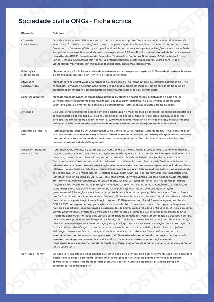 Planejamentos de Aula Sociologia 1ª a 3ª Série - Imagem 2