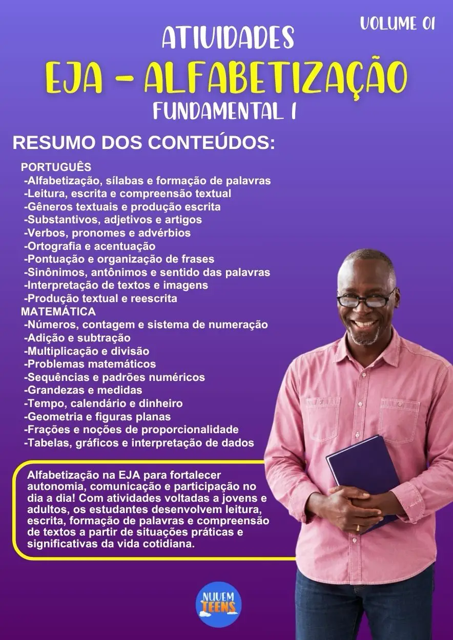 Atividades de Alfabetização da Educação de Jovens e Adultos – EJA - Imagem 1