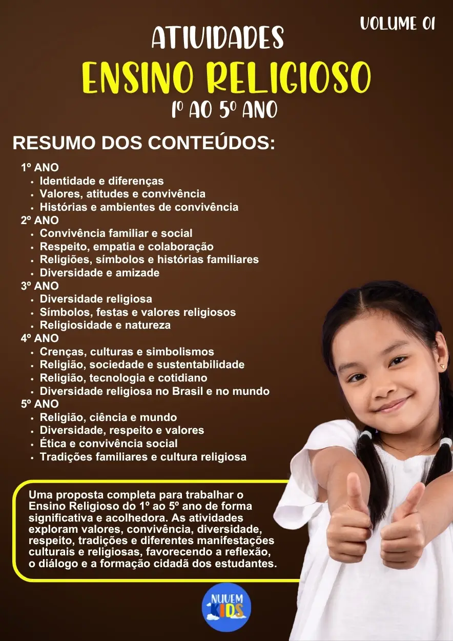 Atividades de Ensino Religioso 1º ao 5º Ano - Imagem 1