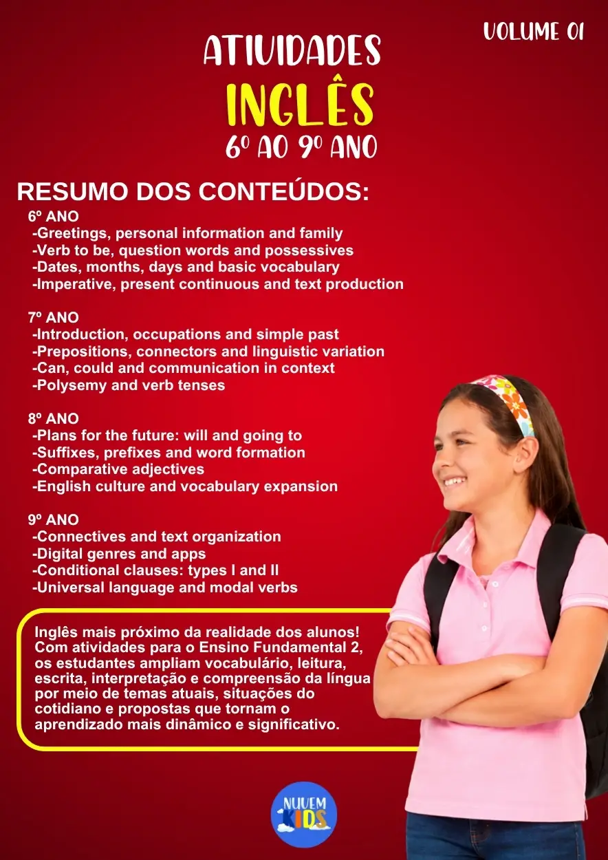 Kit de Atividades para Inglês 6º ao 9º Ano - Imagem 1