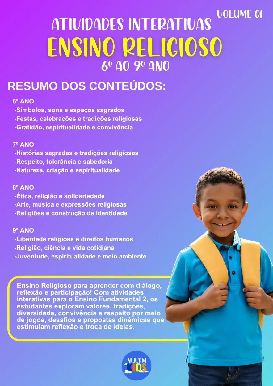 Atividades Interativas Ensino Religioso 6º ao 9º Ano - Imagem 1