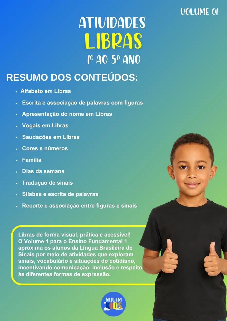 Atividades de Libras Fundamental 1 Vol 1 - Imagem 1