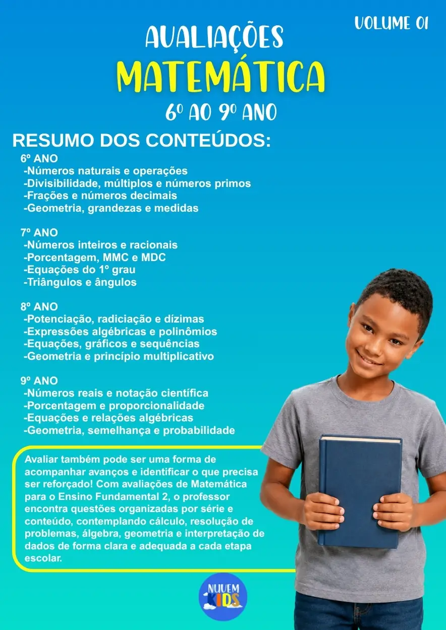 Avaliações de Matemática 6º ao 9º Ano - Imagem 1
