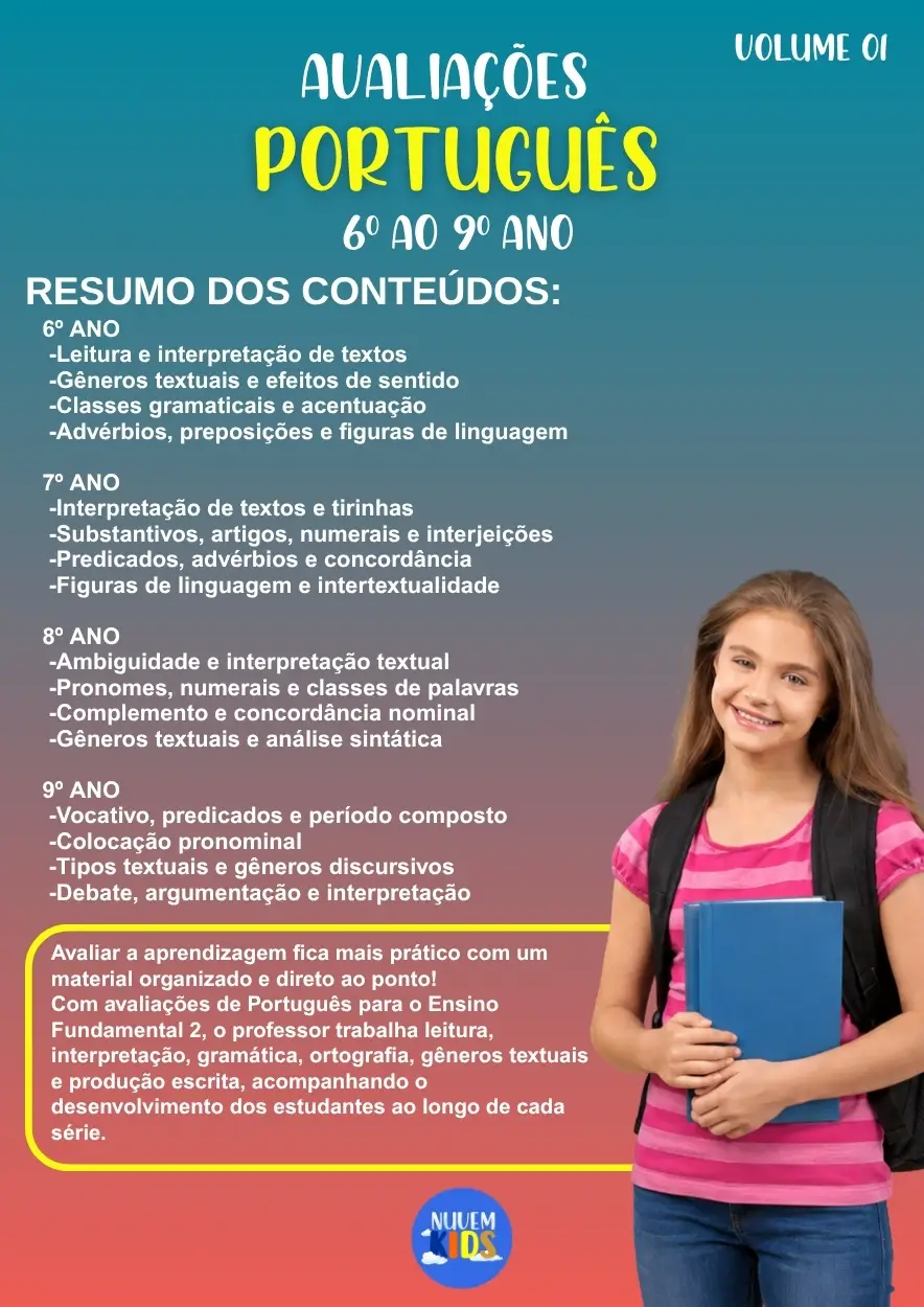 Avaliações de Português 6º ao 9º Ano - Imagem 1