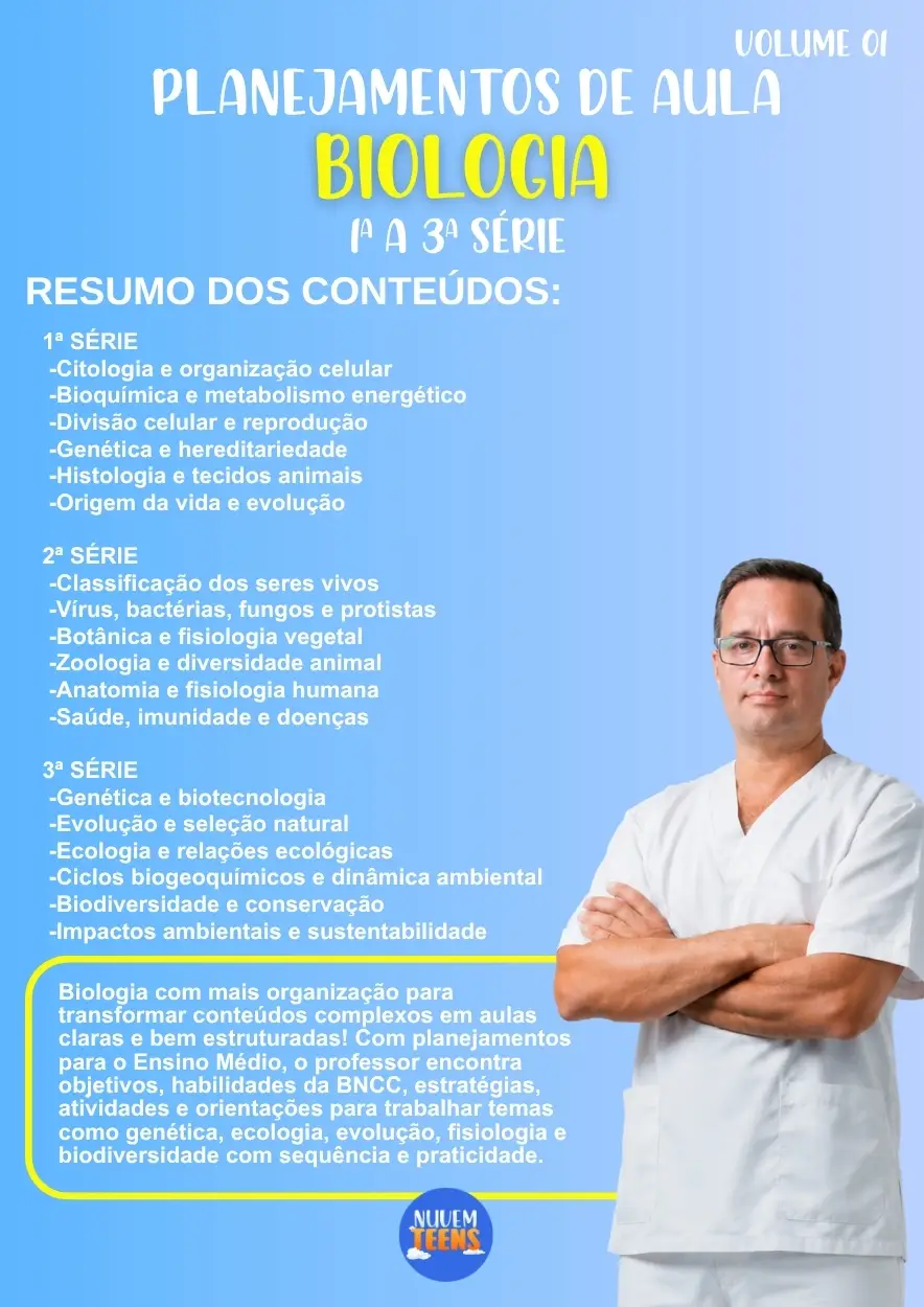 Planejamentos de Aula Biologia 1ª a 3ª Série - Imagem 1