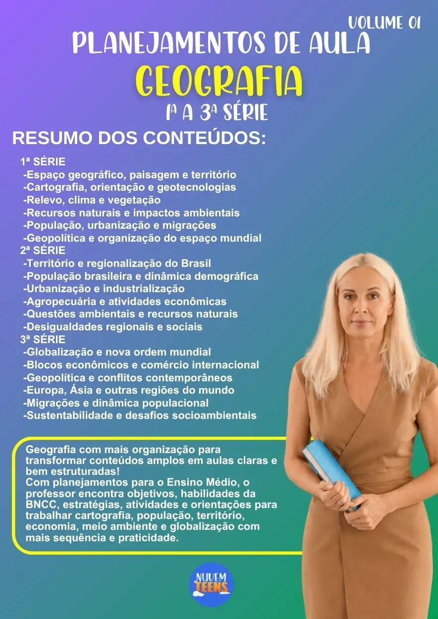 Planejamentos de Aula Geografia 1ª a 3ª Série - Imagem 1