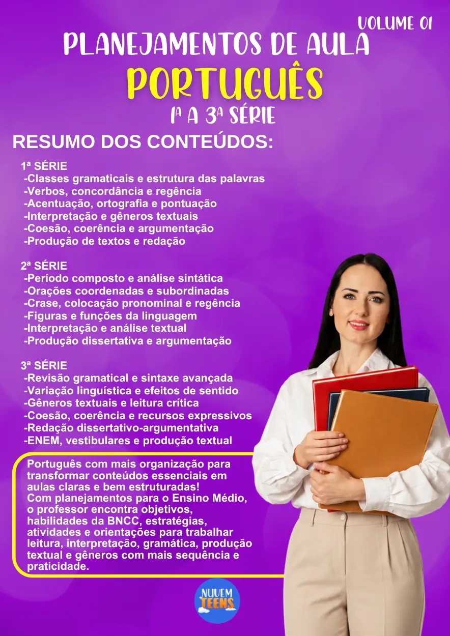 Planejamentos de Aula Português 1ª a 3ª Série - Imagem 1