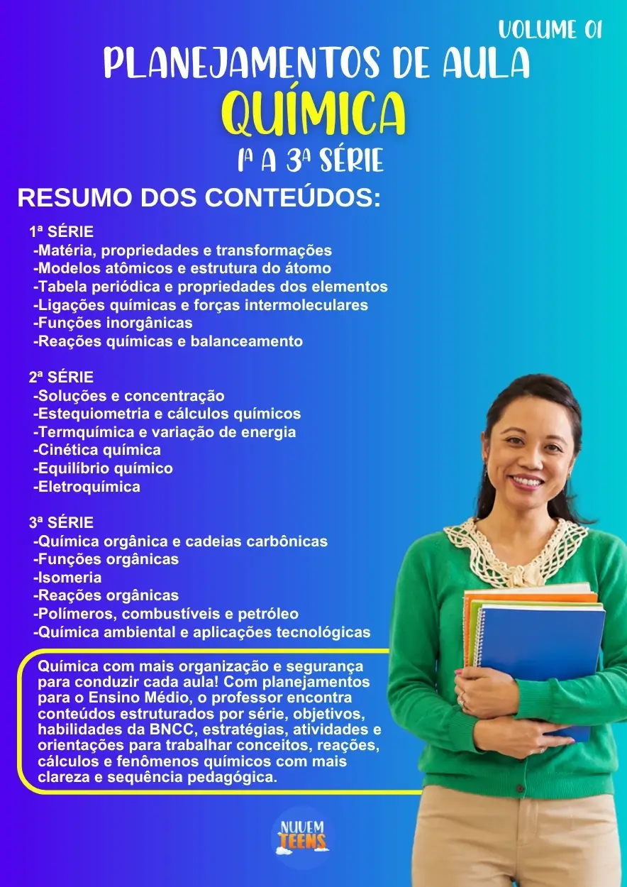 Planejamentos de Aula Química 1ª a 3ª Série - Imagem 1