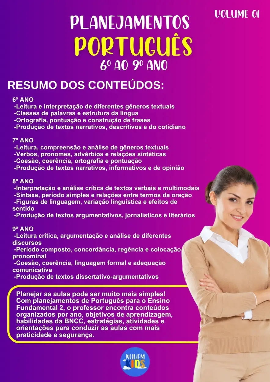 Planejamentos de Aula Português 6º ao 9º Ano - Imagem 1